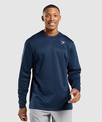 Gymshark Arrival Crew Sweatshirt Accessories Herr Marinblå | SE 3552RVD